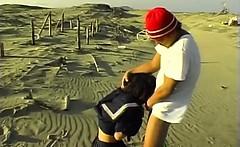 Mina Kozina Asian doll has hardcore sex on the beach