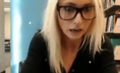 Sexy Hot Blonde Gets Caught Masturbating In Public Library