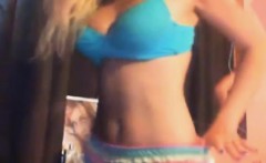 Sexy Bikini Blonde Babe Strips and Masturbates