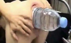 Huge Water Bottle Up Her Loose Butt