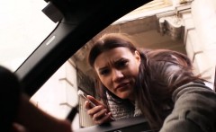 Sexy And Busty Brunette Gets Fucked Hard On A Free Way