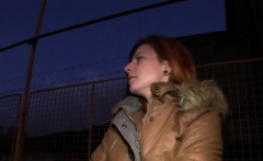 Czech Redhead Banged In Car In Public