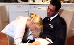 Horny cops team up to fuck a horny blonde housewife