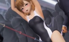 3d Anime Cutie Shoved Umbrella Sticks In Her Ass And Pussy