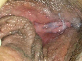 Horny amateur wet MILF muff - closeup