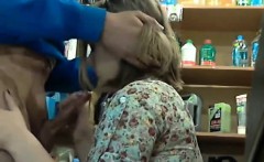 Blowjob in a shop