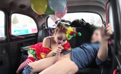 Gal in clown costume fucked by the driver for free fare