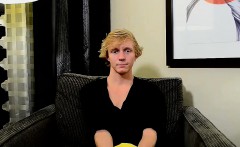 See Hot Gay Jock Evan Sliding His Hard Twink Cock Into