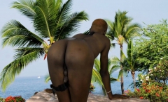 Black Lingerie Tgirl Stripping Before Jerking
