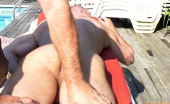 Hairy Bodybuilder Outdoor With Massage