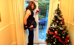 Alison in Thigh Boots - Wanking under the christmas tree