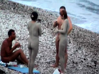 Shaved pussy milfs tanning at nude beach voyeur hd video