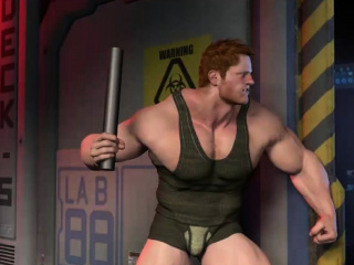 3D gay aztec guy threesome sex
