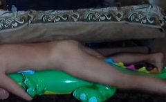 Big inflatable alligator humping cum