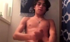 Twink Guy Cumshot On Bathroom