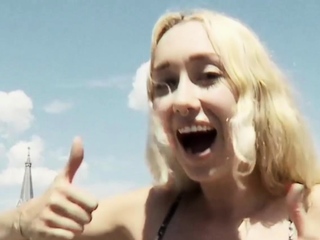 Naked badass babes jump into race cars