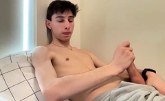 Hot gay twink dick masturbation video