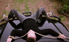 Vaginally reamed BDSM beauty goes overlanding in the woods