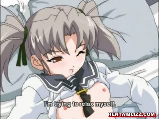 Cute hentai coed fingered ass and pussy