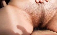 Hairy mature riding