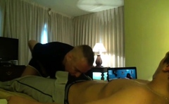Guy Watches Straight Porn While His Buddy Blows Him