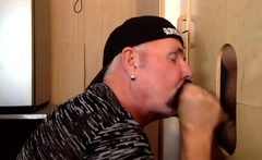 Cum swallow real DILF sucks gloryhole BF