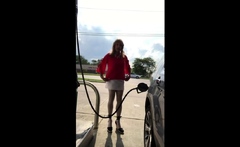 Crossdresser Fun at the Gas Station