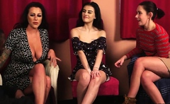 CFNM IR femdom ladies jerk dick in group