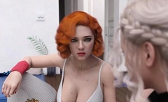 Two 3d cartoon cuties are ready for their bath