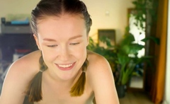 Beauty small tit amateur teen masturbating her shaved pussy