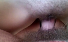 Hairy Amateur Squirter Covered in Cum