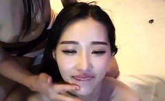 Amateur Asian teen sucks this big hard cock