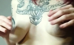Cute amateur brunette naughty in solo jerking show on camera