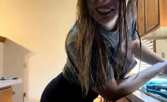Cute curly brunette solo webcam masturbation