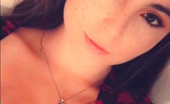 Brunette amateur teen masturbate to her boyfriend