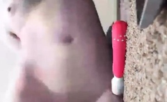 Blonde teen climaxes fingering and using toy in hd