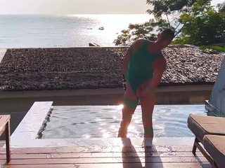 Kinky Axel Abysse Tears His Hole In Pool Solo Anal Torment