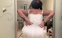 Brunette Bride Masturbates in Her Wedding Dress