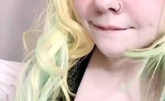 Sexy amateur blonde fingers and toys her wet pussy