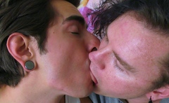 Leo Blue And Johnny Mercy Suck Each Others Tongue Hard