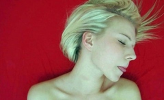 Pussy masturbation in close up with gorgeous blonde teen