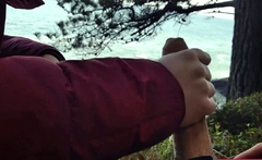 Public Blowjob with a View: Amateur Couple Almost Caught!