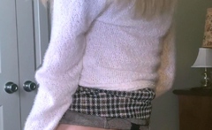 Blonde teen amateur teasing solo