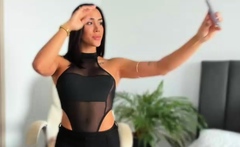 Cute curly brunette solo webcam masturbation