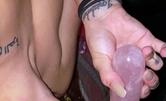 Lovely Amateur teen brunette masturbating outdoor
