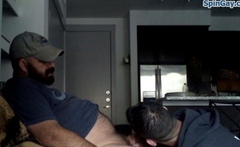Straight Bear Gets Serviced and All His Semen Swallowed