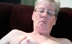 Blonde Granny Pleasures Herself at Home