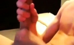 Skinny Twink Strokes His Big Cock Solo