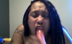 BBW Solo Female Plays with Dildo - Nasty Deep Throat