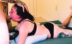 Cute brunette amateur blowjob